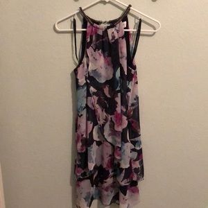 Beautiful floral dress with rhinestone halter